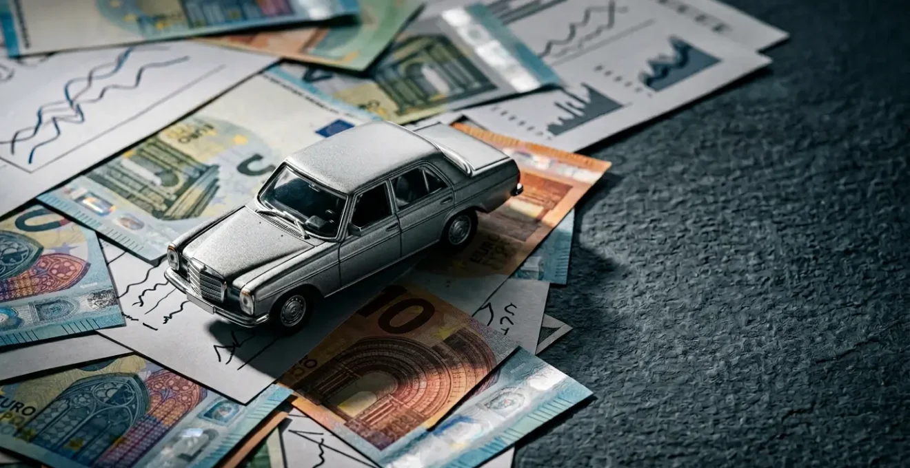 Concept financier illustrant les coûts cachés d'une location automobile avec option d'achat