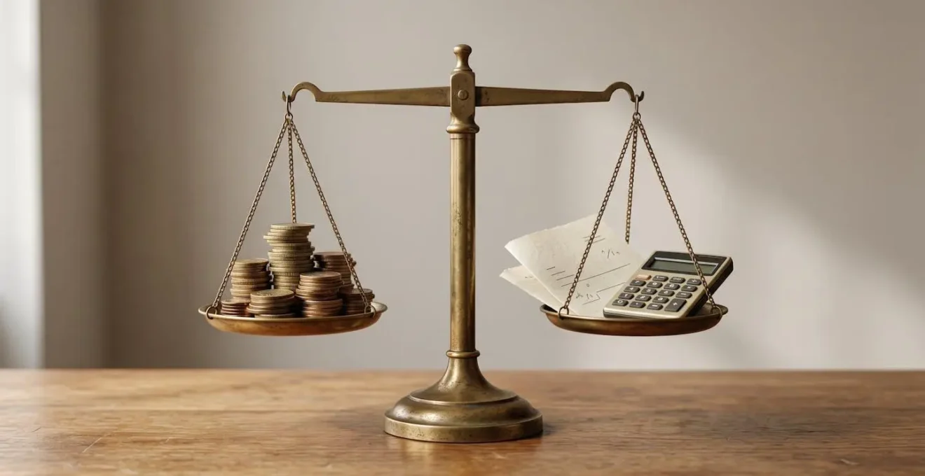 Représentation symbolique d'une balance illustrant la décision entre déclarer un sinistre ou payer les réparations